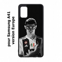 Coque noire pour Samsung Galaxy A41 Cristiano Ronaldo Club Foot Turin