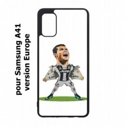 Coque noire pour Samsung Galaxy A41 Cristiano Ronaldo club foot Turin Football - Ronaldo super héros