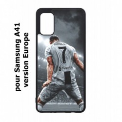 Coque noire pour Samsung Galaxy A41 Cristiano Ronaldo club foot Turin Football stade