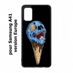 Coque noire pour Samsung Galaxy A41 Ice Skull - Crâne Glace - Cône Crâne - skull art