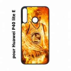 Coque noire pour Huawei P40 Lite E Stephen Curry Golden State Warriors Basket - Curry en flamme