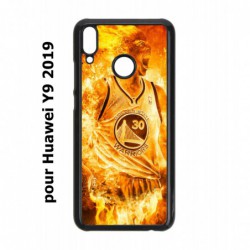 Coque noire pour Huawei Y9 2019 Stephen Curry Golden State Warriors Basket - Curry en flamme