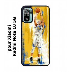 Coque noire pour Xiaomi Redmi Note 10 5G Stephen Curry Golden State Warriors Shoot Basket