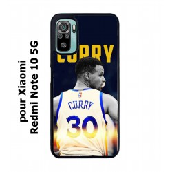 Coque noire pour Xiaomi Redmi Note 10 5G Stephen Curry Golden State Warriors Basket 30
