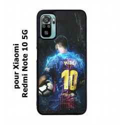 Coque noire pour Xiaomi Redmi Note 10 5G Lionel Messi FC Barcelone Foot