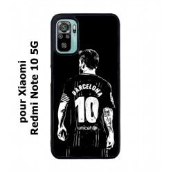 Coque noire pour Xiaomi Redmi Note 10 5G Lionel Messi FC Barcelone Foot
