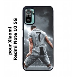 Coque noire pour Xiaomi Redmi Note 10 5G Cristiano Ronaldo club foot Turin Football stade
