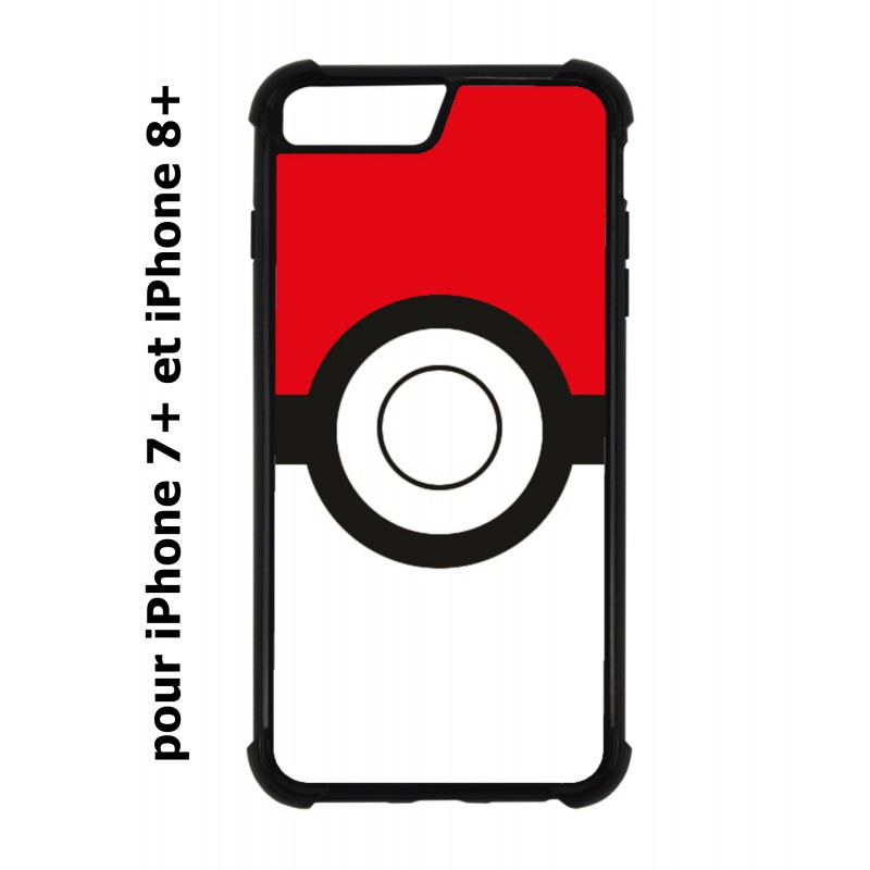 Coque noire pour IPHONE 7 PLUS/8 PLUS Pokémon Go Pokeball
