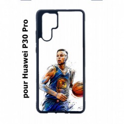 Coque noire pour Huawei P30 Pro Stephen Curry Golden State Warriors dribble Basket
