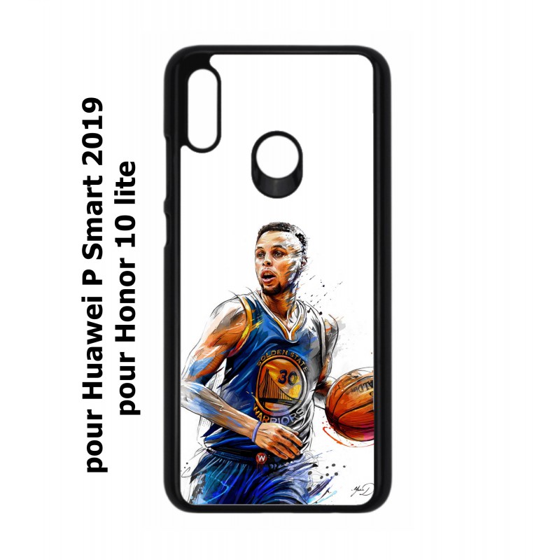 Coque noire pour Huawei P Smart 2019 Stephen Curry Golden State Warriors dribble Basket