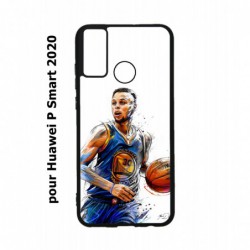 Coque noire pour Huawei P Smart 2020 Stephen Curry Golden State Warriors dribble Basket
