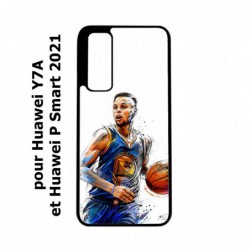 Coque noire pour Huawei P Smart 2021 Stephen Curry Golden State Warriors dribble Basket