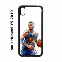 Coque noire pour Huawei Y5 2019 Stephen Curry Golden State Warriors dribble Basket