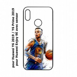 Coque noire pour Huawei Y6 2019 / Y6 Prime 2019 Stephen Curry Golden State Warriors dribble Basket