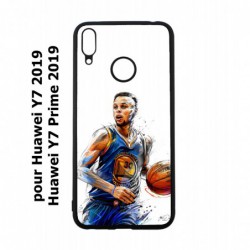 Coque noire pour Huawei Y7 2019 / Y7 Prime 2019 Stephen Curry Golden State Warriors dribble Basket