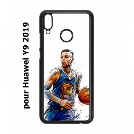 Coque noire pour Huawei Y9 2019 Stephen Curry Golden State Warriors dribble Basket