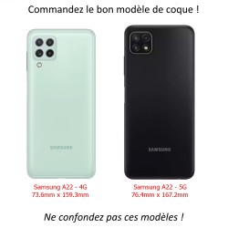 Coque pour Samsung Galaxy A22 - 5G Tour Eiffel Paris France - coque noire TPU souple (Galaxy A22 - 5G)