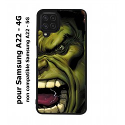 Coque noire pour Samsung Galaxy A22 - 4G Monstre Vert Hulk Hurlant