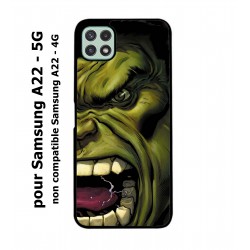 Coque noire pour Samsung Galaxy A22 - 5G Monstre Vert Hulk Hurlant