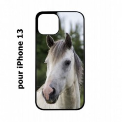 Coque noire pour iPhone 13 Coque cheval blanc - tête de cheval