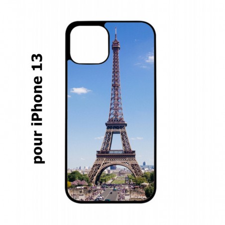 Coque noire pour iPhone 13 Tour Eiffel Paris France