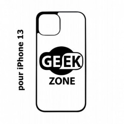 Coque noire pour iPhone 13 Logo Geek Zone noir & blanc