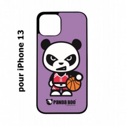 Coque noire pour iPhone 13 PANDA BOO© Basket Sport Ballon - coque humour
