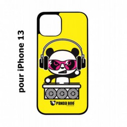 Coque noire pour iPhone 13 PANDA BOO© DJ music - coque humour