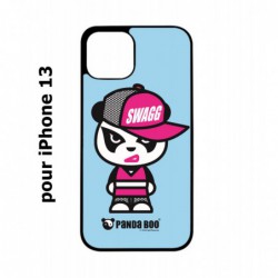 Coque noire pour iPhone 13 PANDA BOO© Miss Panda SWAG - coque humour