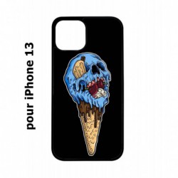 Coque noire pour iPhone 13 Ice Skull - Crâne Glace - Cône Crâne - skull art