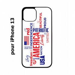 Coque noire pour iPhone 13 USA lovers - drapeau USA - patriot
