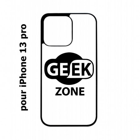 Coque noire pour iPhone 13 Pro Logo Geek Zone noir & blanc