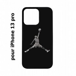 Coque noire pour iPhone 13 Pro Michael Jordan 23 shoot Chicago Bulls Basket