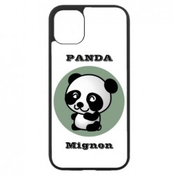 Coque noire pour iPhone 13 Pro Panda tout mignon