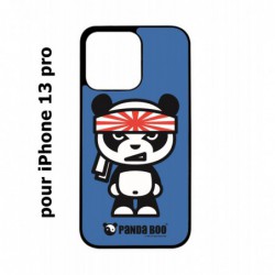 Coque noire pour iPhone 13 Pro PANDA BOO© Banzaï Samouraï japonais - coque humour