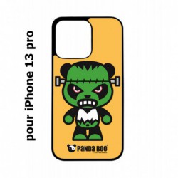 Coque noire pour iPhone 13 Pro PANDA BOO© Frankenstein monstre - coque humour
