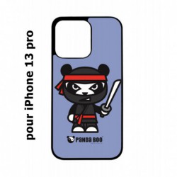 Coque noire pour iPhone 13 Pro PANDA BOO© Ninja Boo noir - coque humour