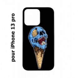 Coque noire pour iPhone 13 Pro Ice Skull - Crâne Glace - Cône Crâne - skull art
