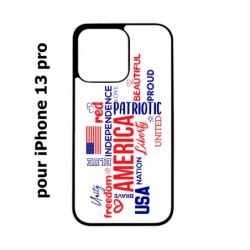 Coque noire pour iPhone 13 Pro USA lovers - drapeau USA - patriot