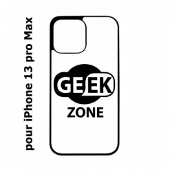 Coque noire pour Iphone 13 PRO MAX Logo Geek Zone noir & blanc