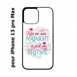 Coque noire pour Iphone 13 PRO MAX Kiss me now Midnight is past my Bedtime amour embrasse-moi