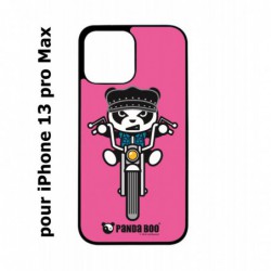 Coque noire pour Iphone 13 PRO MAX PANDA BOO© Moto Biker - coque humour