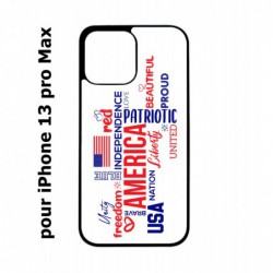 Coque noire pour Iphone 13 PRO MAX USA lovers - drapeau USA - patriot