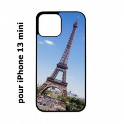 Coque noire pour iPhone 13 mini Tour Eiffel Paris France