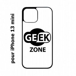 Coque noire pour iPhone 13 mini Logo Geek Zone noir & blanc