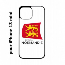 Coque noire pour iPhone 13 mini Logo Normandie - Écusson Normandie - 2 léopards