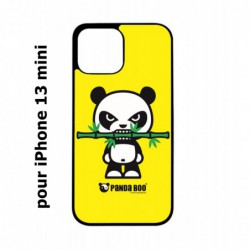 Coque noire pour iPhone 13 mini PANDA BOO© Bamboo à pleine dents - coque humour