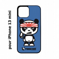 Coque noire pour iPhone 13 mini PANDA BOO© Banzaï Samouraï japonais - coque humour