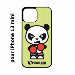 Coque noire pour iPhone 13 mini PANDA BOO© Boxeur - coque humour