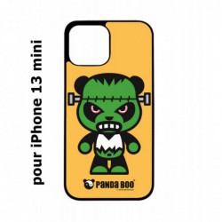 Coque noire pour iPhone 13 mini PANDA BOO© Frankenstein monstre - coque humour